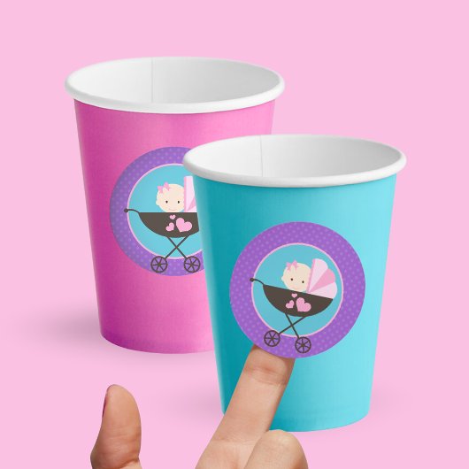 Meisjesbabypop Cirkelronde Stickers