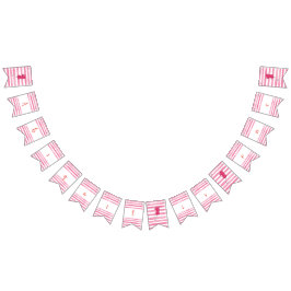 Meisjesballon met de eerste verjaardag vlaggetjes