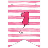 Meisjesballon met de eerste verjaardag vlaggetjes (Eerste vlag)