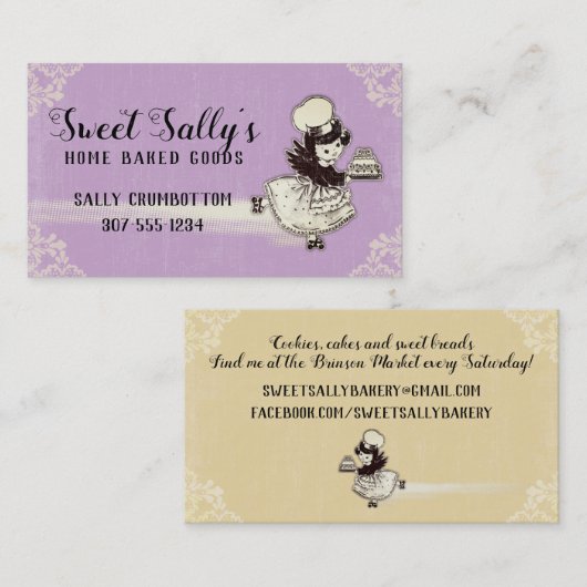  meisjesbankettaart bakkerij visitekaartje (Voorkant / Achterkant)