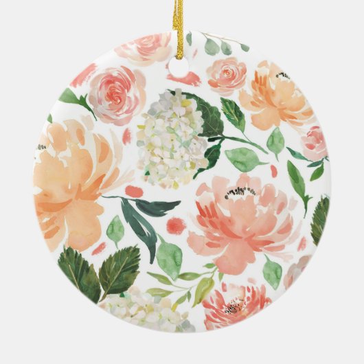 Meisjesbaptisme perzik witte griep keramisch ornament (Achterkant)