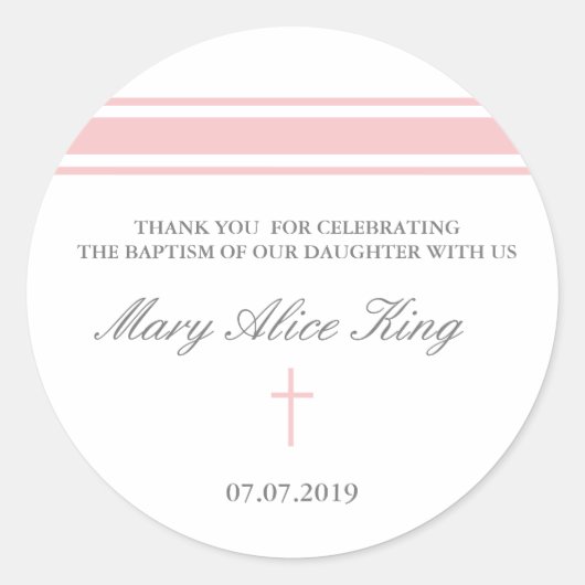 Meisjesbaptisme-stickers Ronde Sticker (Voorkant)