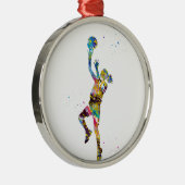 Meisjesbasketbalspeler Metalen Ornament (Rechts)