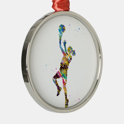Meisjesbasketbalspeler Metalen Ornament (Rechts)