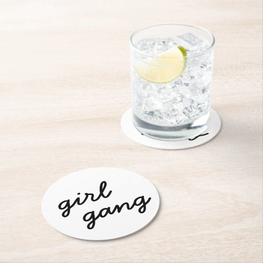 meisjesbende schattig modern feministisch meidengr ronde kartonnen onderzetter (Insitu)