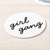meisjesbende schattig modern feministisch meidengr ronde kartonnen onderzetter (Gebogen)