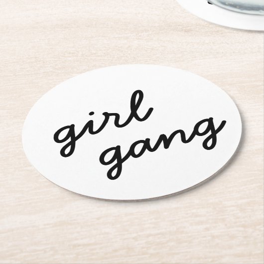 meisjesbende schattig modern feministisch meidengr ronde kartonnen onderzetter (Gebogen)