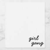 meisjesbende schattig modern feministisch meidengr wijn etiket (Enkel label)