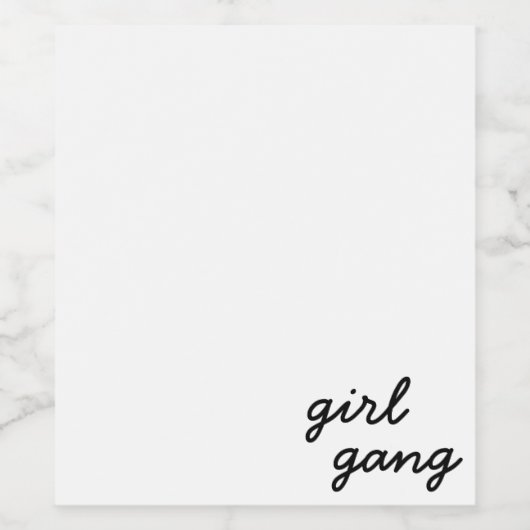 meisjesbende schattig modern feministisch meidengr wijn etiket (Enkel label)