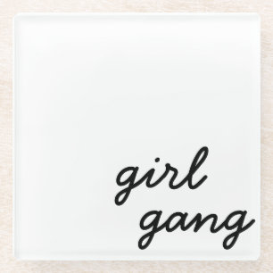 meisjesbende schattig modern feministisch meisjesk glazen onderzetter