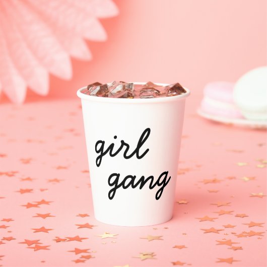 meisjesbende schattig modern feministisch meisjesk papieren bekers (Insitu)