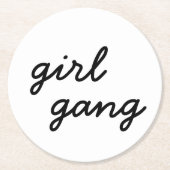 meisjesbende schattig modern feministisch meisjesk ronde kartonnen onderzetter (Voorkant)