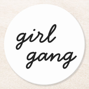 meisjesbende schattig modern feministisch meisjesk ronde kartonnen onderzetter