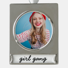 meisjesbende schattig modern feministisch meisjesk verzilverd banner ornament