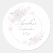 meisjesbevestigingsfeestje ronde sticker (Voorkant)