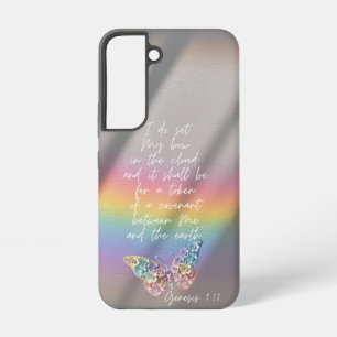 Meisjesbijbel Regenboog Foto Grafische Vlinder Samsung Galaxy Hoesje