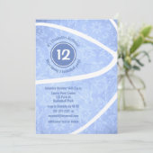 meisjesblauw basketbalfeest kaart (Staand voorkant)