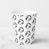 meisjesblauw gouden volleyballen verjaardagsfeestj papieren bekers (Links)