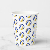 meisjesblauw gouden volleyballen verjaardagsfeestj papieren bekers (Rechts)