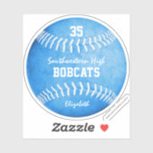 meisjesblauw softball de naam van het douaneteam s sticker (Vel)