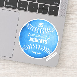 meisjesblauw softball de naam van het douaneteam s sticker