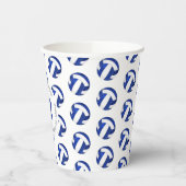 meisjesblauw witvolleyballetfeest papieren bekers (Links)