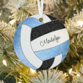 meisjesblauw zwarte keepgiften volleyball metalen ornament