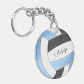 meisjesblauw zwarte keepgiften volleyball sleutelhanger (Voorkant Links)