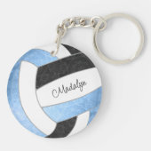 meisjesblauw zwarte keepgiften volleyball sleutelhanger (Achterkant)