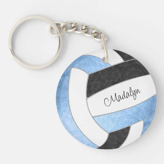 meisjesblauw zwarte keepgiften volleyball sleutelhanger (Voorkant)
