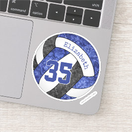 meisjesblauw zwarte volleybalschoolteam kleuren sticker