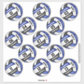 meisjesblauw zwarte volleybalspeler 13 sticker (Vel)