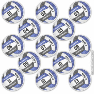 meisjesblauw zwarte volleybalspeler 13 sticker