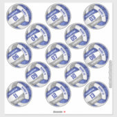 meisjesblauwe volleybalspelernamen 13 sticker (Vel)