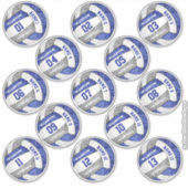 meisjesblauwe volleybalspelernamen 13 sticker (Voorkant)