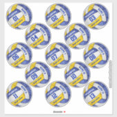 meisjesblauwe volleybalspelernamen 13 sticker (Vel)