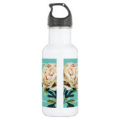 Meisjesbloem en blauwgroen Gepersonaliseerd Waterfles (Achterkant)