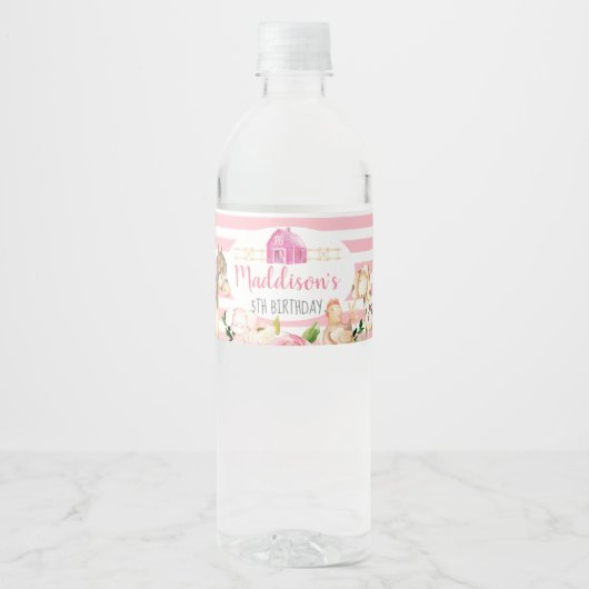 MeisjesBoerderij Waterflesetiket Waterfles Etiket (Voorkant)