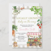 Meisjesboeren verkopen lokaal geteeld Baby shower Kaart (Voorkant)