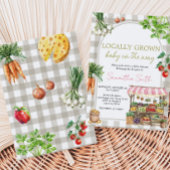 Meisjesboeren verkopen lokaal geteeld Baby shower Kaart