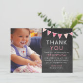 Meisjesbord ter gelegenheid van verjaardag bedankt (Staand voorkant)