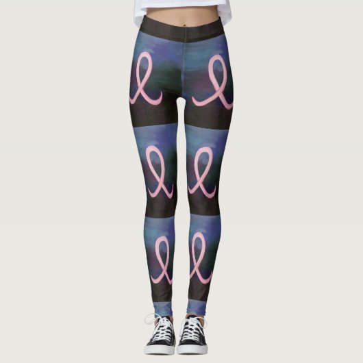 Meisjesborstkankervoorlichting Abstracte kunst Leggings (Voorkant)