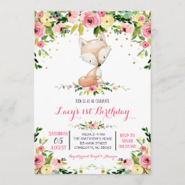 meisjesbos - foxverjaardagsuitnodiging kaart