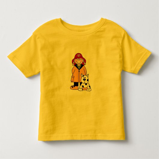Meisjesbrandweerman met Dalmation Tshirts en cadea (Voorkant)