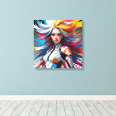 Meisjescanvas Canvas Afdruk (Insitu (Houten vloer))