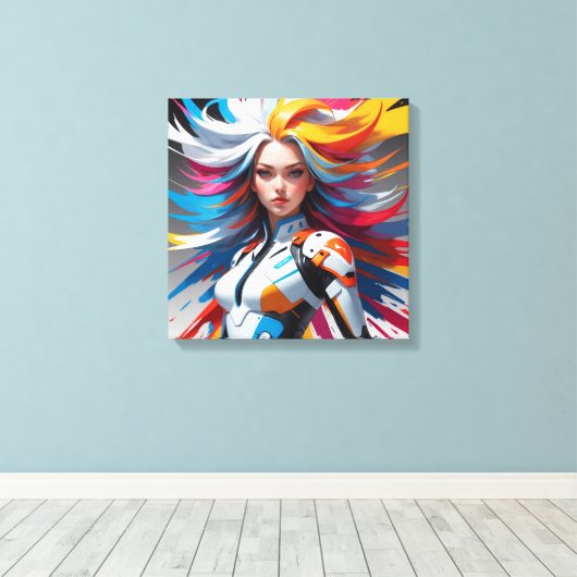 Meisjescanvas Canvas Afdruk (Insitu (Houten vloer))