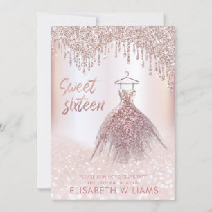 Meisjeschic jurk druppelt roos goudglitterij ombre kaart