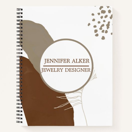 Meisjescirkel pampas en boho beige ivoornaam notitieboek (Voorkant)