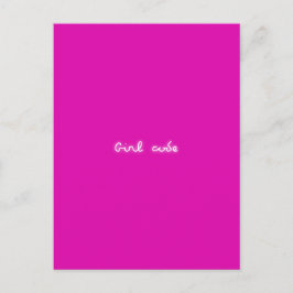 Meisjescode | Modern Neon Hot Pink Girl Power Briefkaart