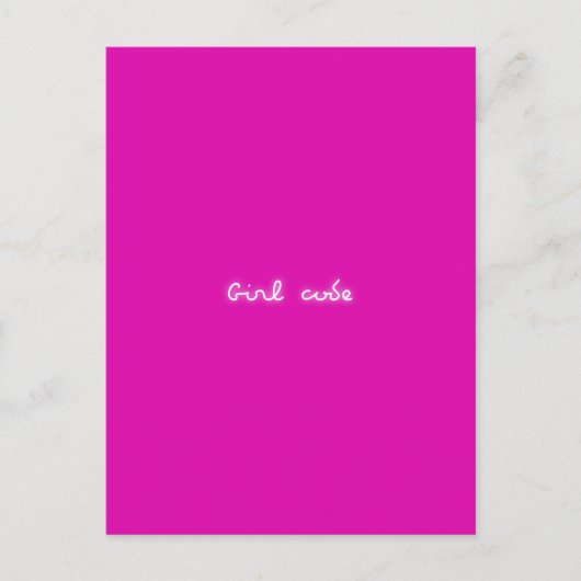 Meisjescode | Modern Neon Hot Pink Girl Power Briefkaart (Voorkant)